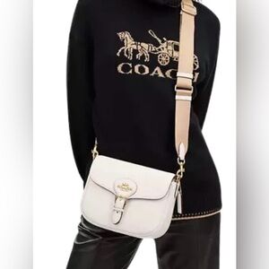 Coach Amelia Saddle Crossbody Bag in Chalk. NWT